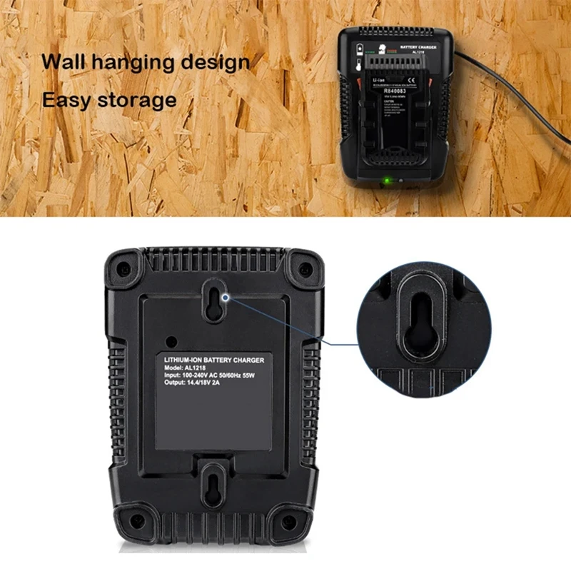 Hard Drive Extension Card Charger AL1218 for AEG 18V Lithium Battery L1815G L1820R L1820S L1825R L1830R L1840R Fast Charging 2A