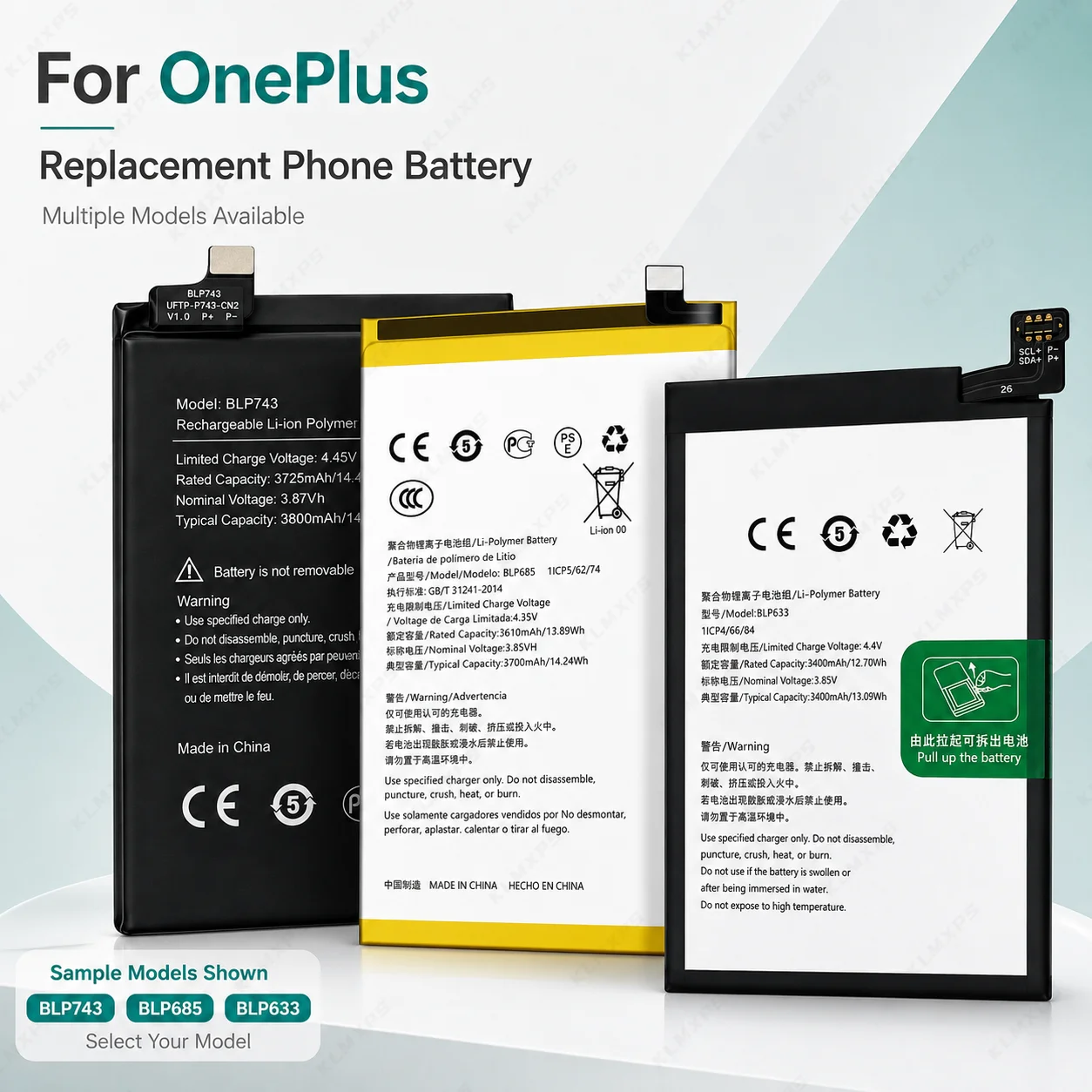 Replacement Phone Battery BLP801 BLP761 BLP759 BLP745 BLP743 BLP699 BLP685 BLP657 BLP637 BLP633 For OnePlus 8 8 Pro 8T