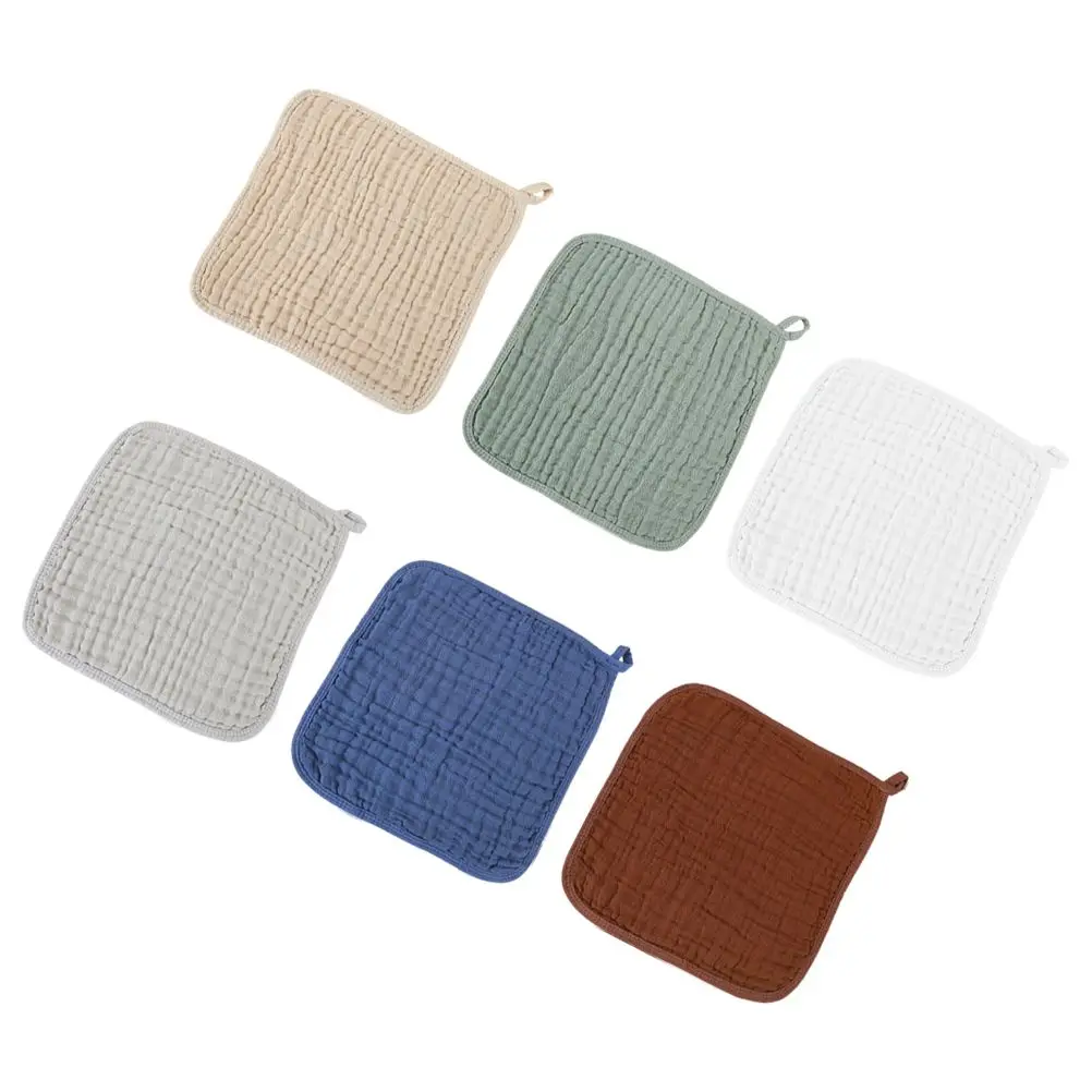 

6 Pcs Baby Burp Cloths Soft Cotton Towels Newborn Hemming Rags Sweat Wipes Absorbent Spit Up Cloths Toddler Drool Bibs