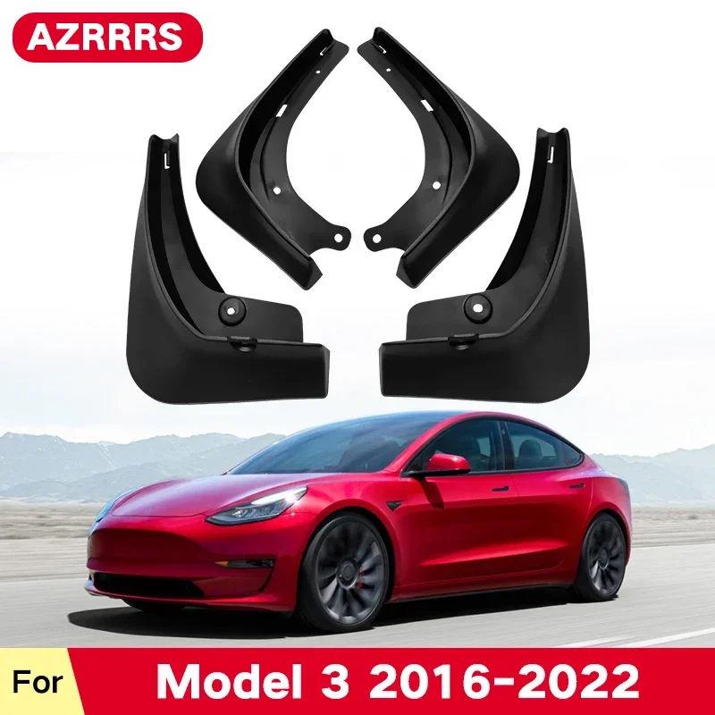 Paraspruzzi per Tesla Model 3 2016-2022 paraspruzzi parafango paraspruzzi anteriori posteriori parafanghi accessori auto 2017 2018 2019 2020