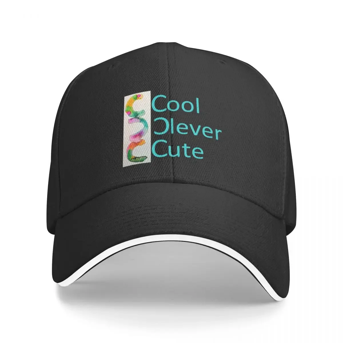 CoolCleverCute classic logo in beautiful pastel turquoise, pink, and yellow colors Baseball Cap Mountaineering Girl'S Hats Men's