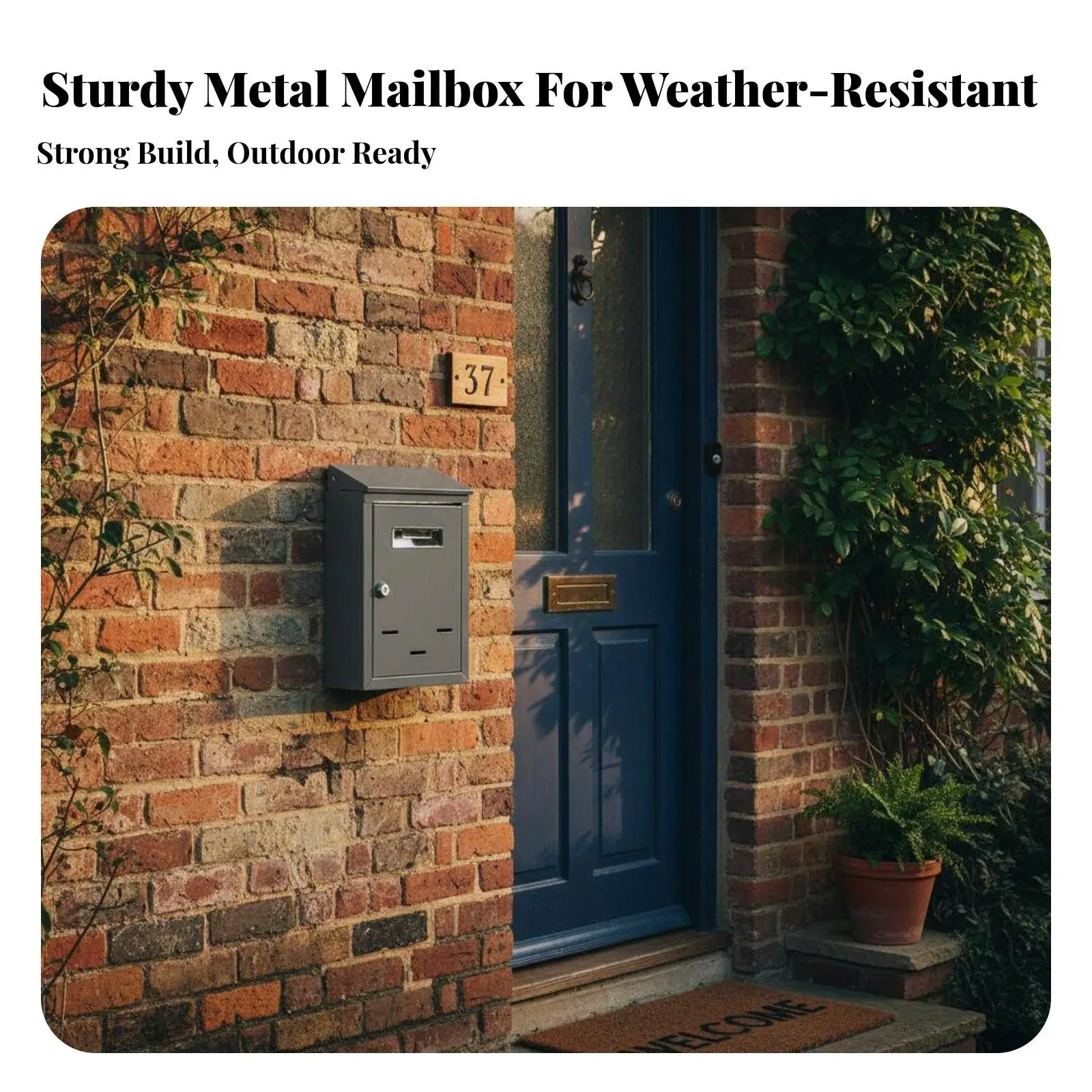 Wall-Mounted Mailbox Lockable Locking Security Letterbox Weather-Resistant Wall Mounted Mailbox for Office