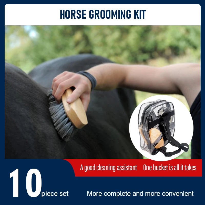 Professional Horse Grooming Kit 10-Piece Set Complete Horse Brush Comb Stable Cleaning Tools Equestrian Supplies view 5