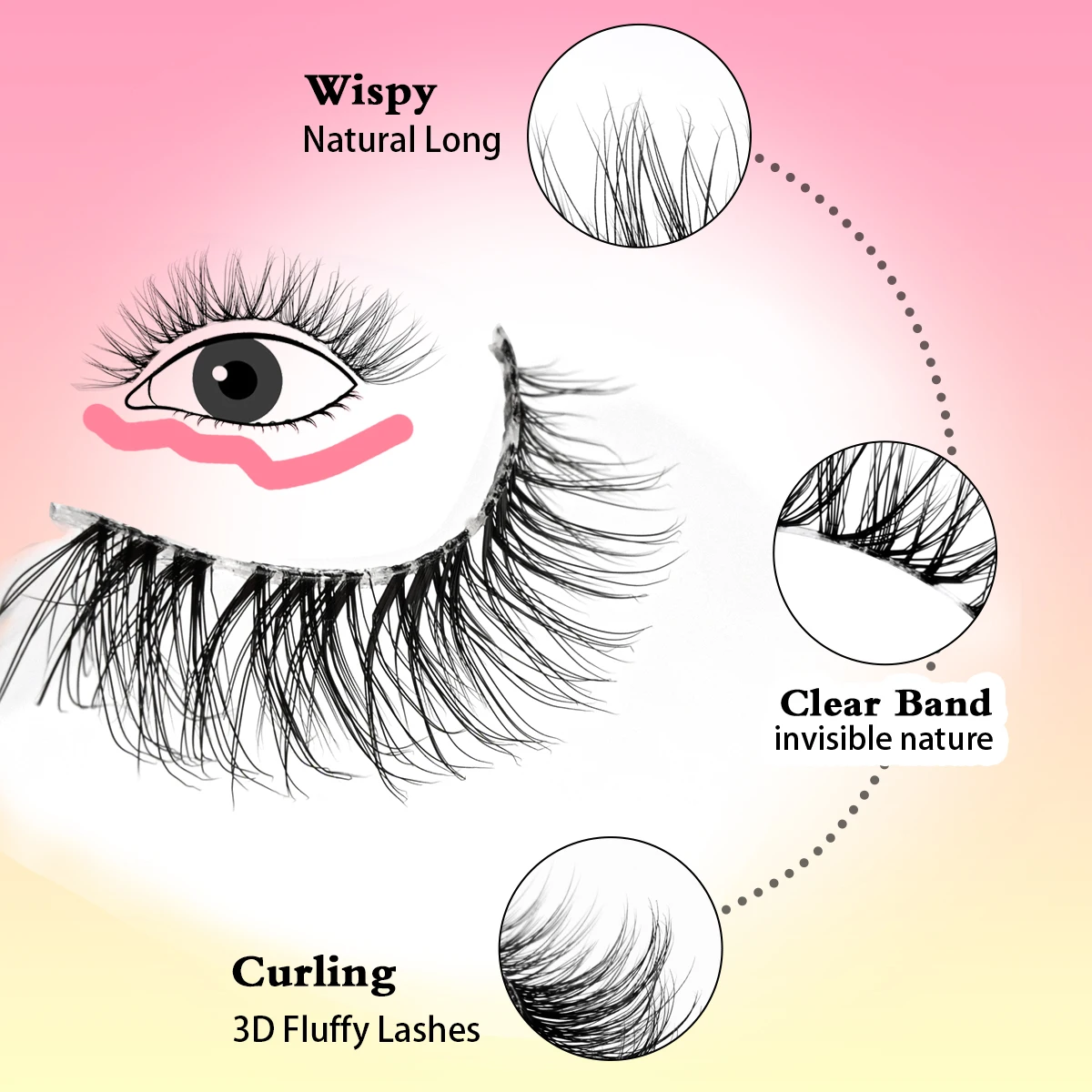 YSDO Ciglia 5/10 paia Volpe Ciglia Naturali 3D Cat Eye Ciglia Stelo Trasparente Estensione Ciglia Finte Trucco Faux Cils maquiagem