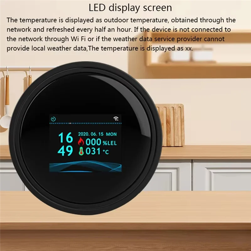【¡¡Stock limitado!】Sensor de Gas Natural Wifi Tuya alarma inteligente Detector de fugas de Gas seguridad contra incendios pantalla Digital de temperatura LCD
