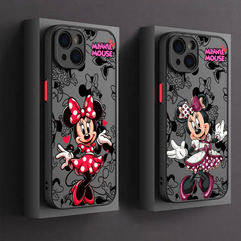 Funda Protectora Antigolpes Disney Minnie Mouse para iPhone 17 16 15 Pro Max, 14 13 12 11 Pro Max, 16e, 17e, Air, XS, XR, 7, 8 Plus