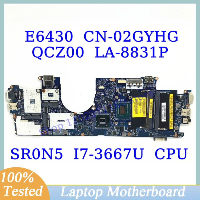 

CN-02GYHG 02GYHG 2GYHG для DELL E6430 с SR0N5 I7-3667U, материнская плата процессора QCZ00 LA-8831P, материнская плата для ноутбука, 100% полная работа, хорошо