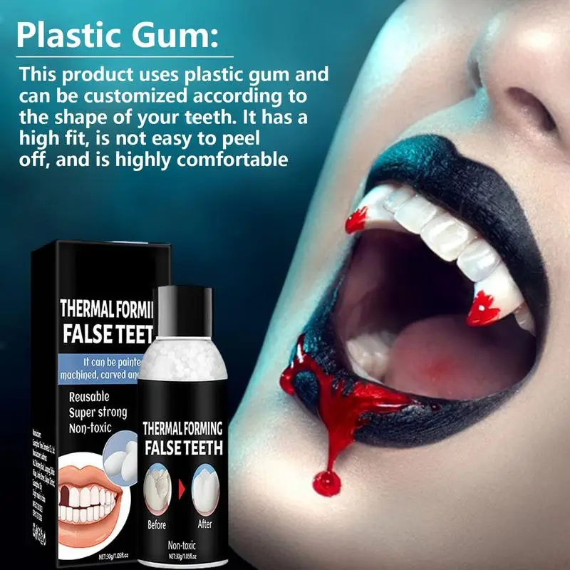 Temporary Tooth Repair Thermal Fitting Beads Tooth Solid Gel 30g Tooth Solid Gel Instant Retouching Tooth Hole Broken Teeth