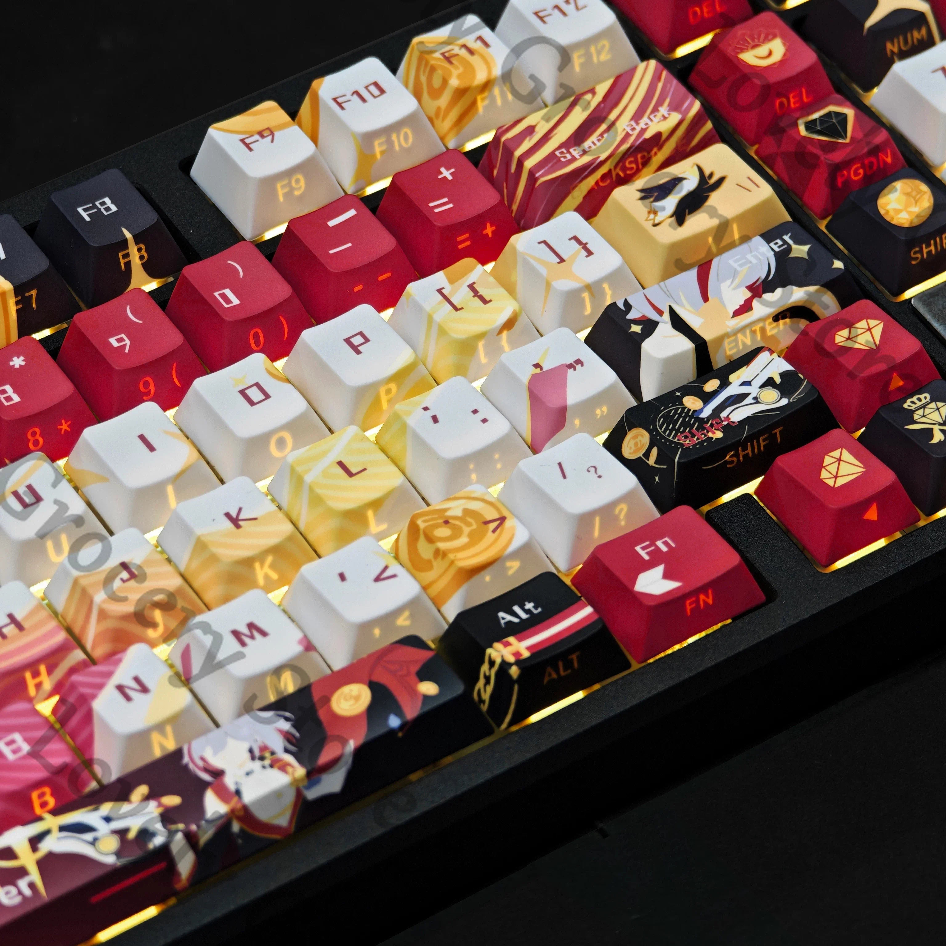 Honkai: Star Rail Topaz Cosplay Cartoon Keyboard Cap Side Engraved Keycap Accessories Anime Full Set Keycaps Model Prop