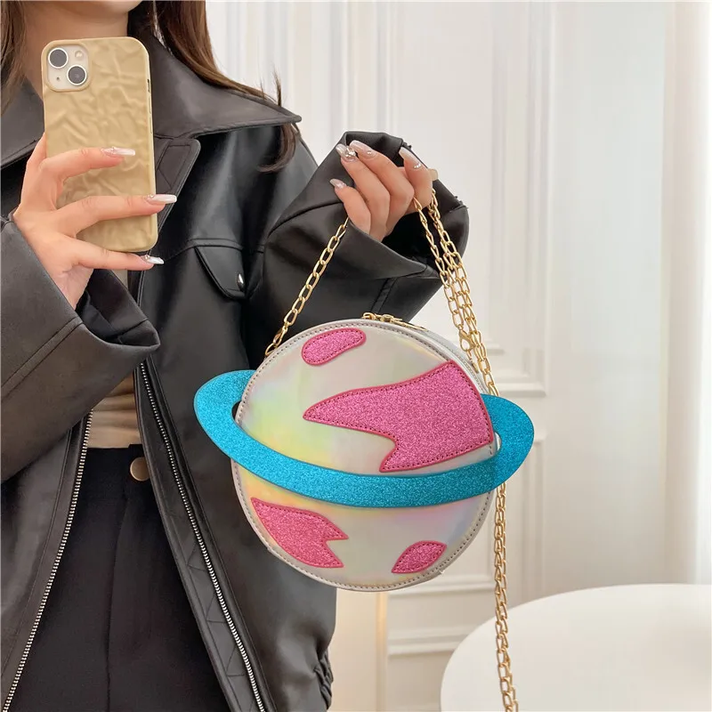 One Shoulder Bag New Forest Girl Cute Bright Star Chain Round Designer Luxury Crossbody Handbags For Women Messenger Versatile