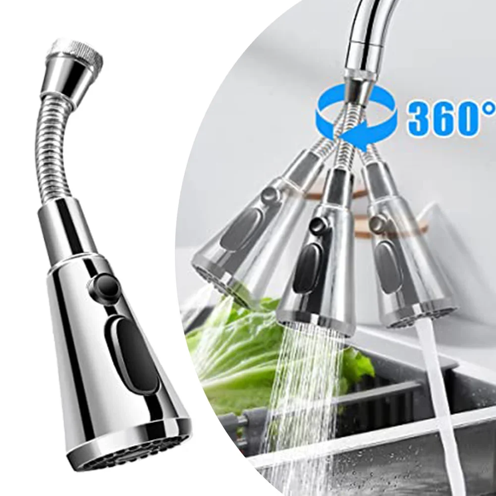 360 Degree Rotatable Faucet Attachment Kitchen Tap Spray Head Water Saving Filter 3 Water Distribution Modes Spray Head