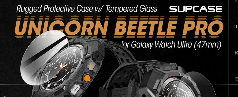 Supcase For Samsung Galaxy Watch Ultra Case 47mm ub pro robuste Schutzhülle mit verstellbarem Armband mit Displays chutz folie – Detail 1