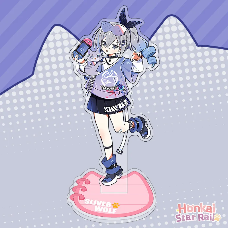 New In Stock Honkai: Star Rail Luocha Blade Kafka Jing Yuan Silver Wolf Figure Anime Game Cosplay Accessories Badge Stand Plate