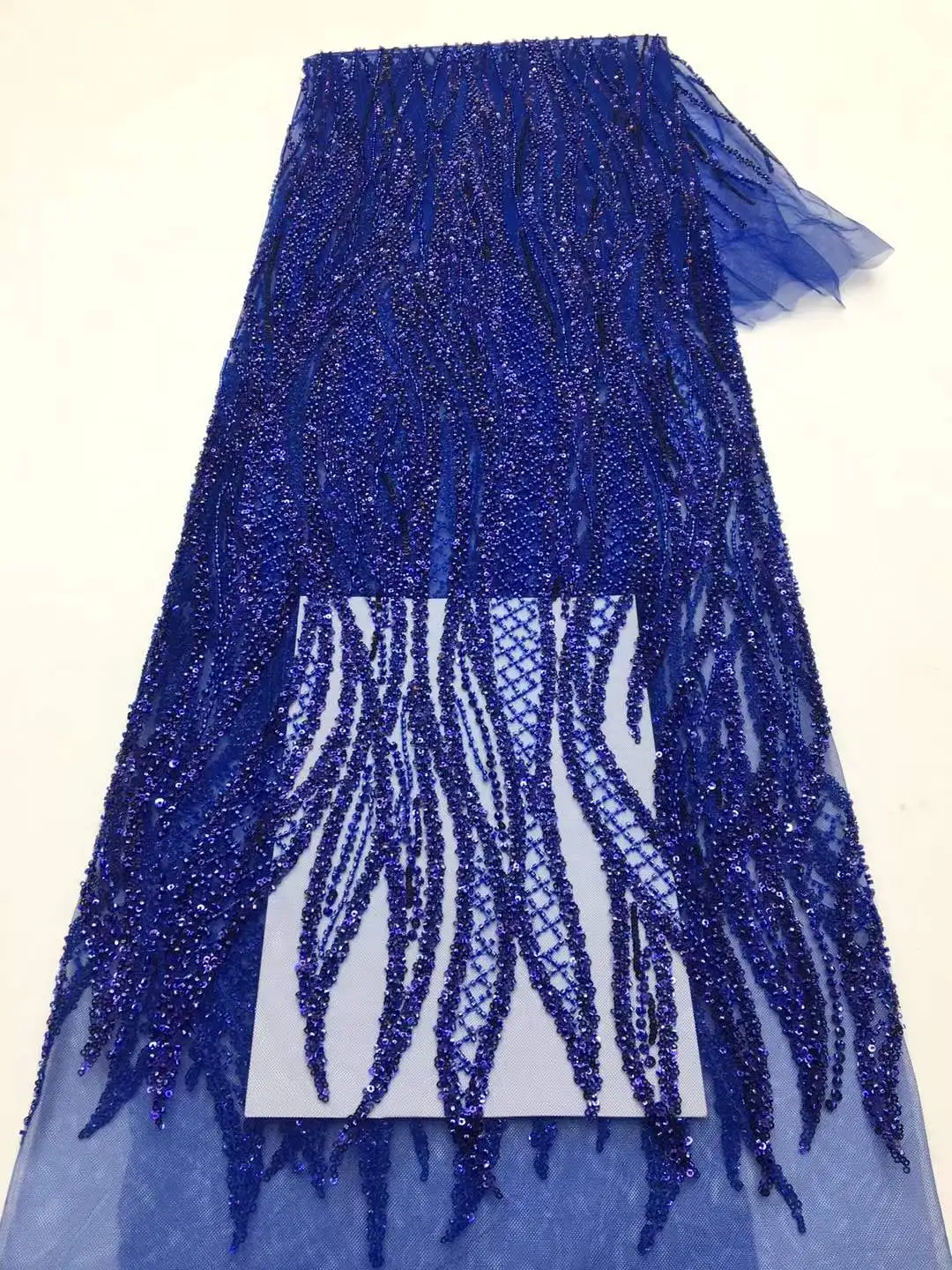 الراقية اليدوية مطرز أقمشة الدانتيل التطريز الدانتيل الفرنسي فستان الزفاف المطرزة أكوا تول النسيج، 10 ياردة