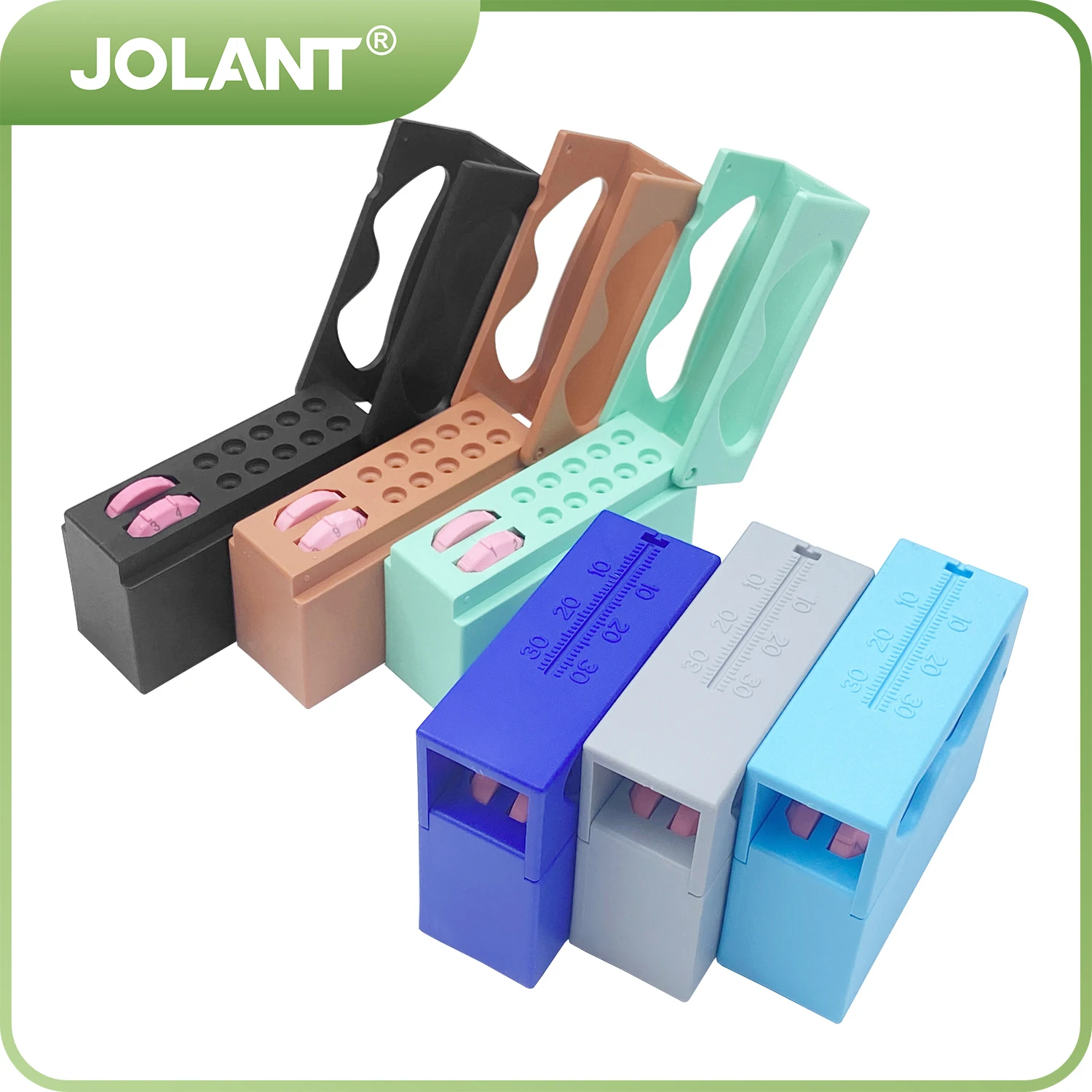 JOLANT 10 Holes Dental Endo Files Disinfection Box Autoclavable With Memory Holder Measuring Counter Oral Care Tools