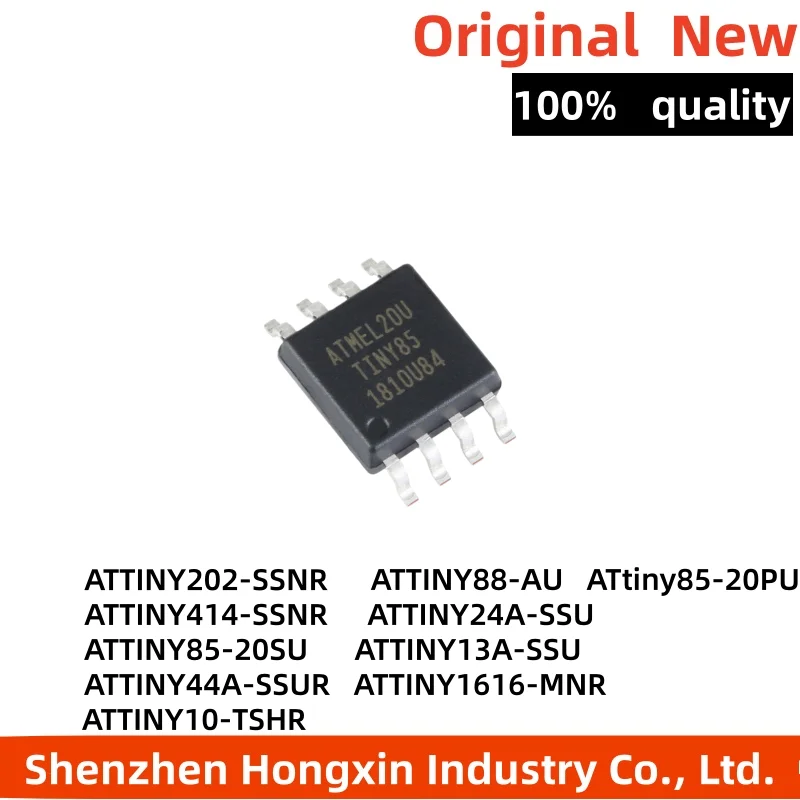 20pcs/1pc ATTINY85 ATTINY85-20SU ATTINY SOIC-8 8KB 20MHz 8Bit Microcontroller SMD IC Chip ATTINY44A-SSUR ATTINY13A-SSU ATTINY10