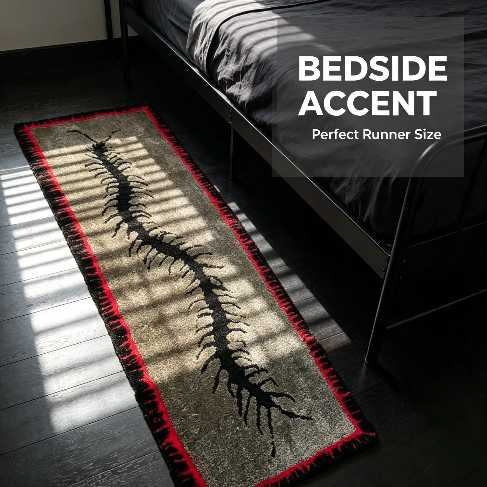 Gothic Tufted Rug Red Heart Skeleton, Spine Floor Mat Plush Carpet Bedroom, Living Room Home Decor Area Rugs, Anti Slip Door Mat