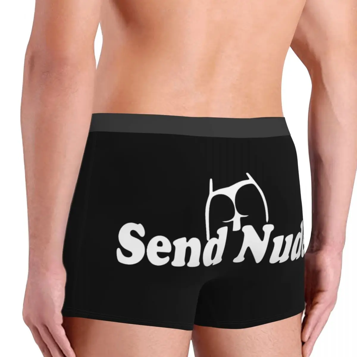 Sexy Send Nudes Boxers Shorts Funny Humor Joke Quotes Underpants Men\'s Stretch Briefs Underwear