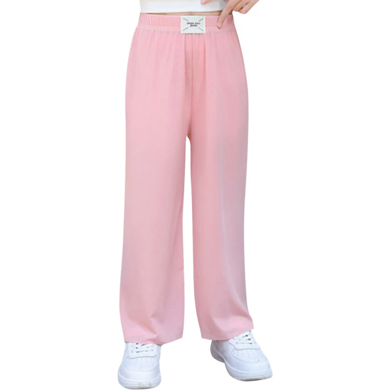 Summer Girls Wide Leg Pants Thin Straight Leg Pants Baby Loose Casual Pants