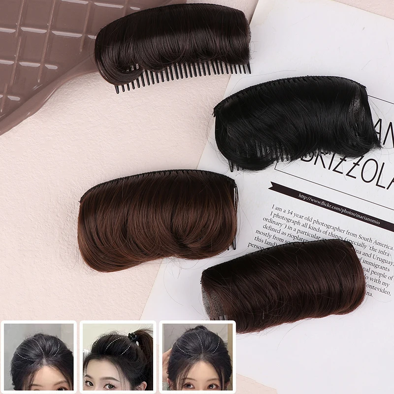 Wig Cushion Stable Comfortable High Temperature Fiber Insert Comb Invisible Fluffy Hair Pad For Female