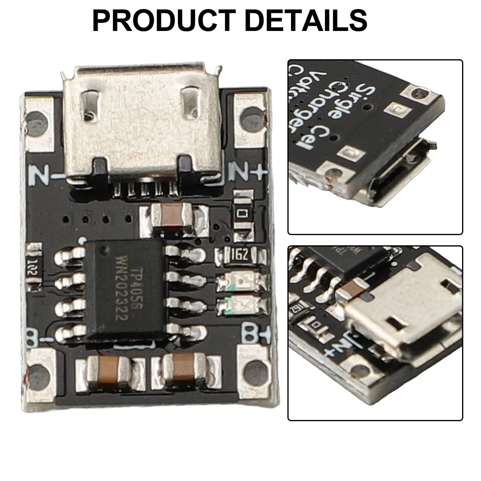 Module USB Charger Module 12.5×15.5×3.5mm 1A Charging Current 3.7V 4.2V Output Voltage 5~6V Input Voltage Range