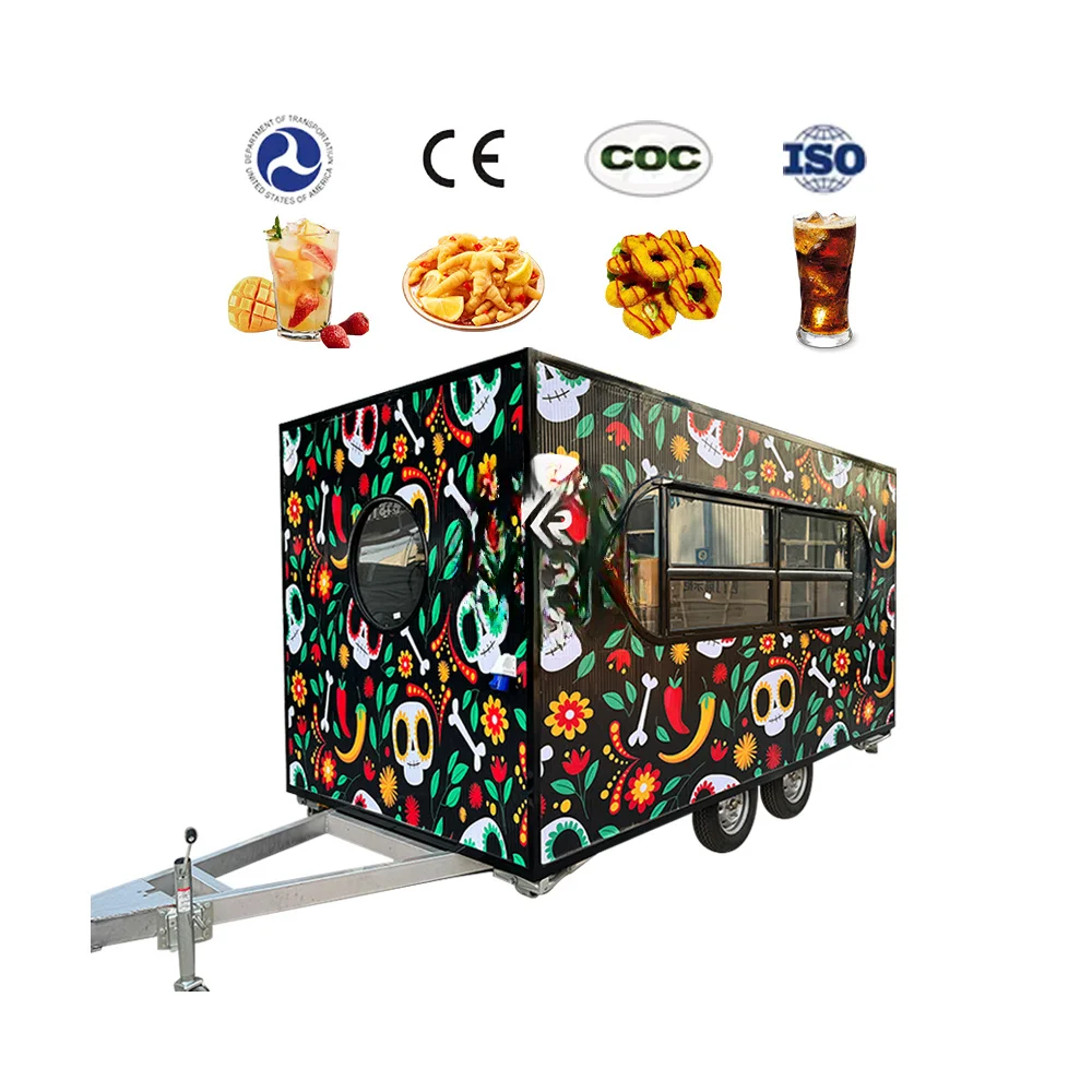 2024 Top New Food Truck For Sale For Sale Mobile Kitchen Hotdog BBQ Food Trailers