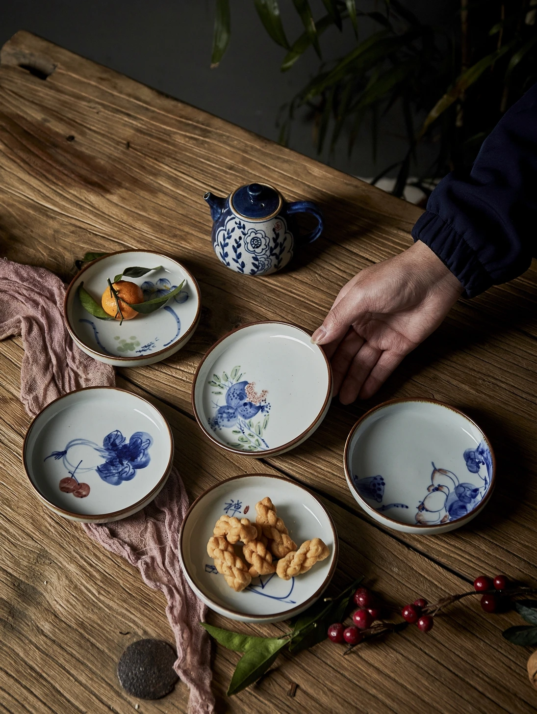 Hand-Painted Blue A…