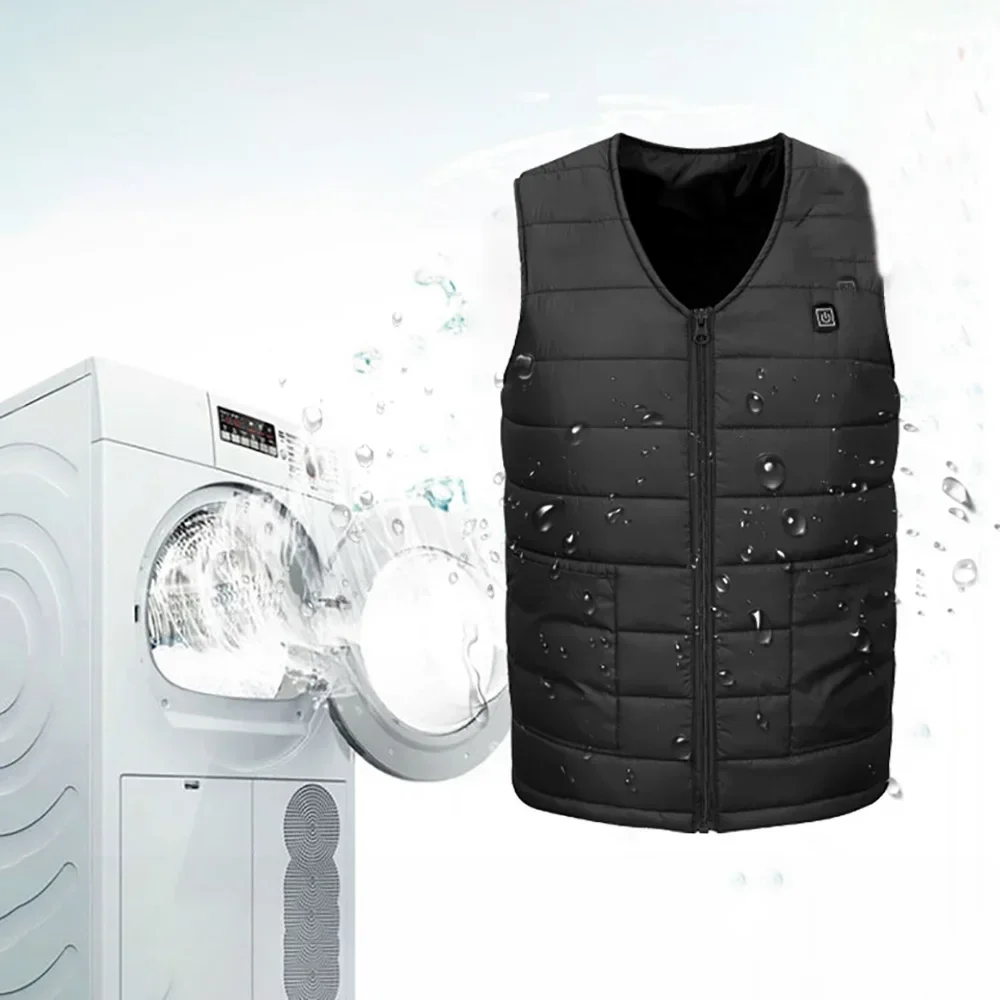 16 Gebieden V Hals Verwarmd Vest Usb Smart Thermisch Vest Mannen Vrouwen Zelfverwarming Mouwloze Jas Winter Thermisch Dons Katoenen Jas 7xl