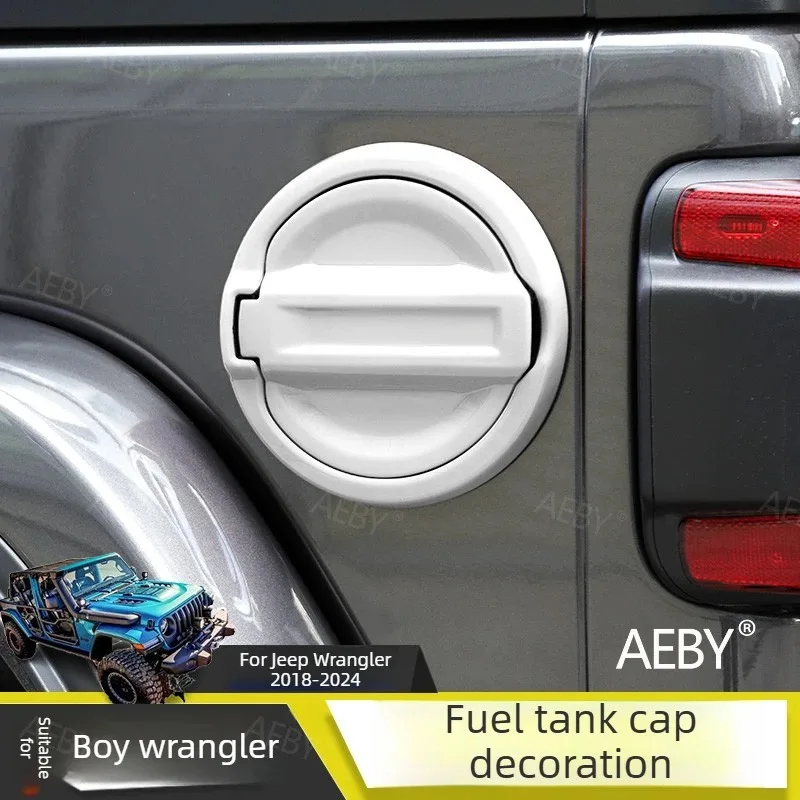 AEBY For Jeep Wrangler 2018-2024 Fuel filler door cover fuel tank cap decoration,Throttle cover anti-rust and anti-corrosion - view 4