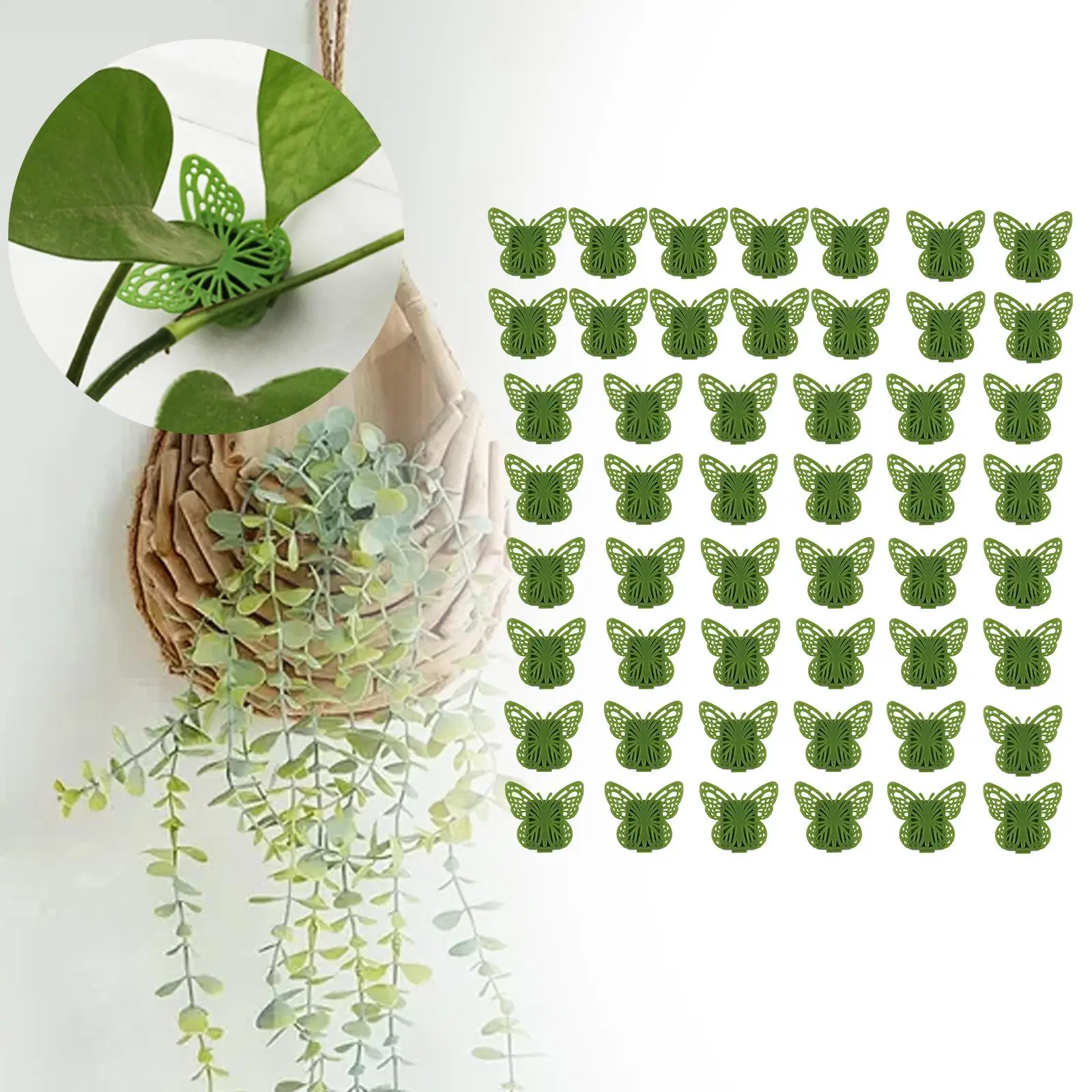 

50Pcs Plant Climbing Wall Fixture Clips Home Decoration Plant Climbing Clips