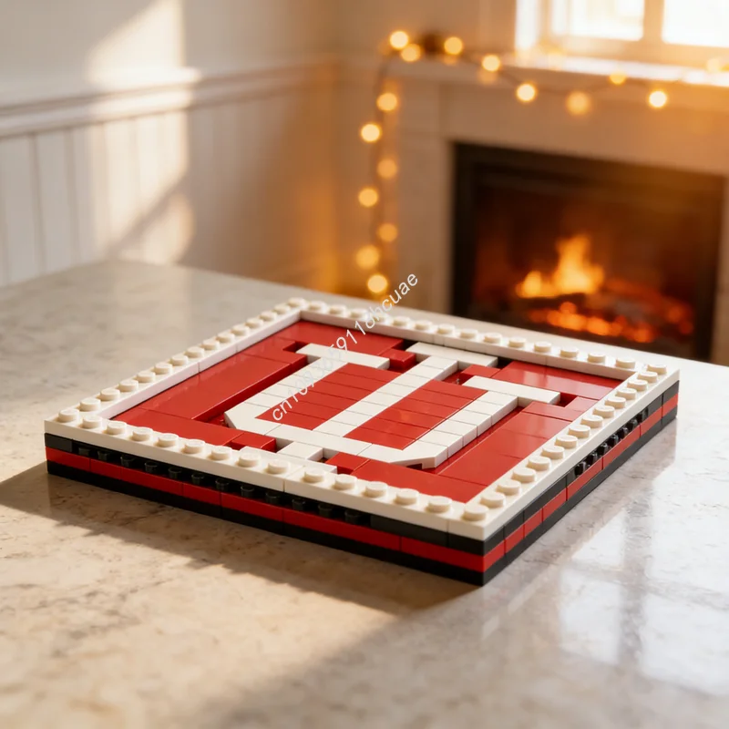 129pcs MOC Gear Houseware Indiana University Coaster Model Building Blocks Construction Christmas Gift Idea Toy Education