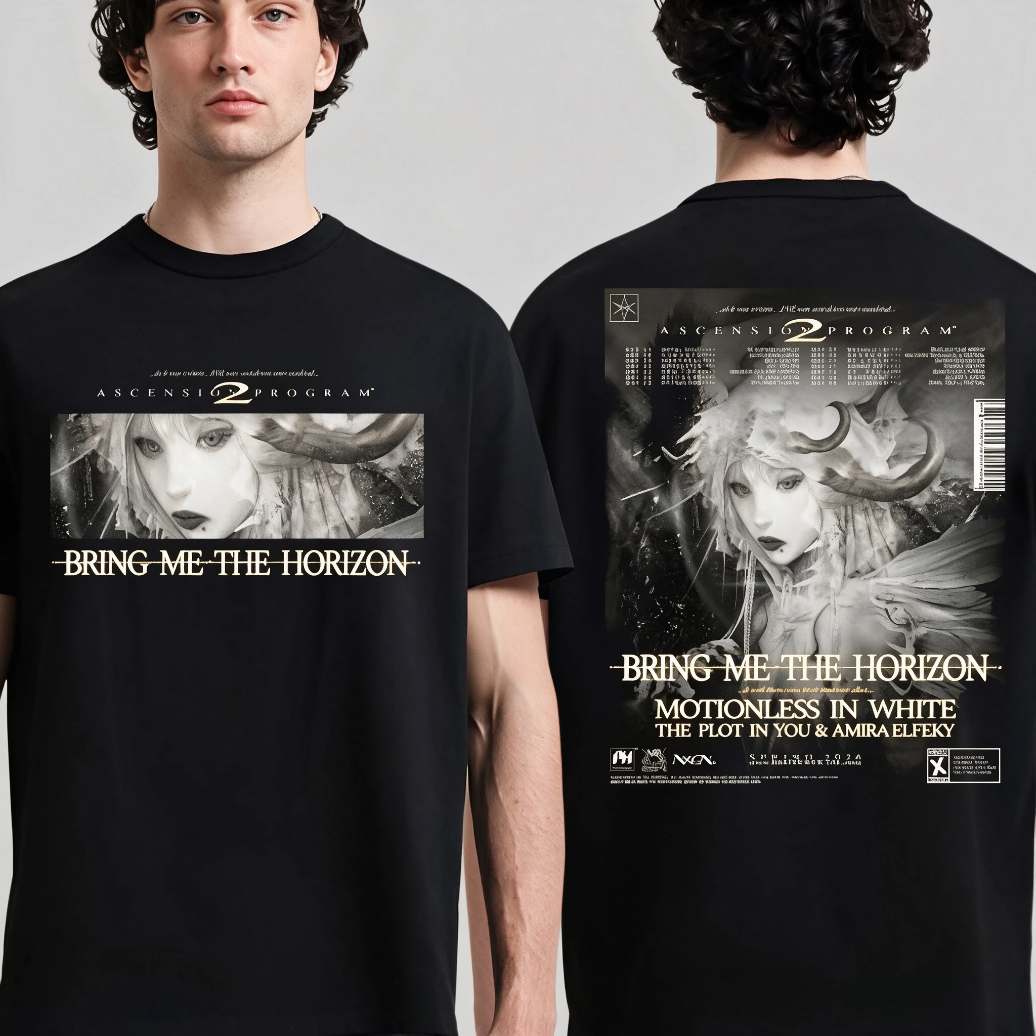 BMTH Bring Me The Horizon Third Ascension Tour T-shirt 2026 Back Tour Dates Print Unisex Oversized Metalcore Fan Short Sleeve