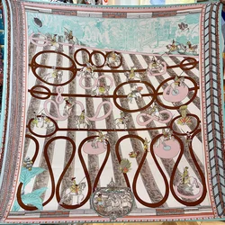 Chal de diseñador de lujo de seda de Cachemira rosa, bordes enrollados a mano, bufandas gigantes, accesorios de invierno suaves y cálidos, 130cm, 130cm