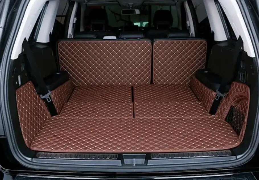 

Custom car trunk mats for Mercedes Benz GLS 350d 400 450 500 7 seats X166 2019-2016 High quality cargo liner boot carpets cover