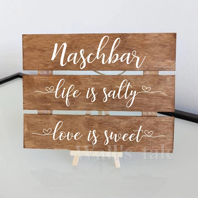 Wedding Decoration Wooden Sign Personalized With Date Art Stickers Naschbar Custom Date Vinyl Decals Party Decor