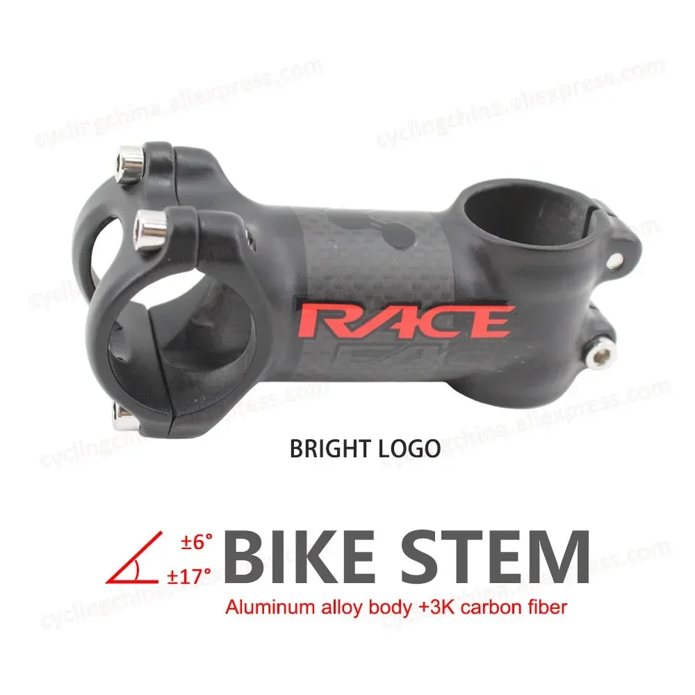 Race Face Next 3D Forged Alloy + Carbon Fiber Road/Mountain Bike Stem 6/17 Degree Riser Black&Red Bright Logo Bicycle Parts