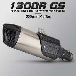 Slip On Line For BMW R1300R R1300RS R1300GS R1300ADV Motorcycle Exhaust Tail Tube Kit Motorbike Double Exit Muffler With Cover