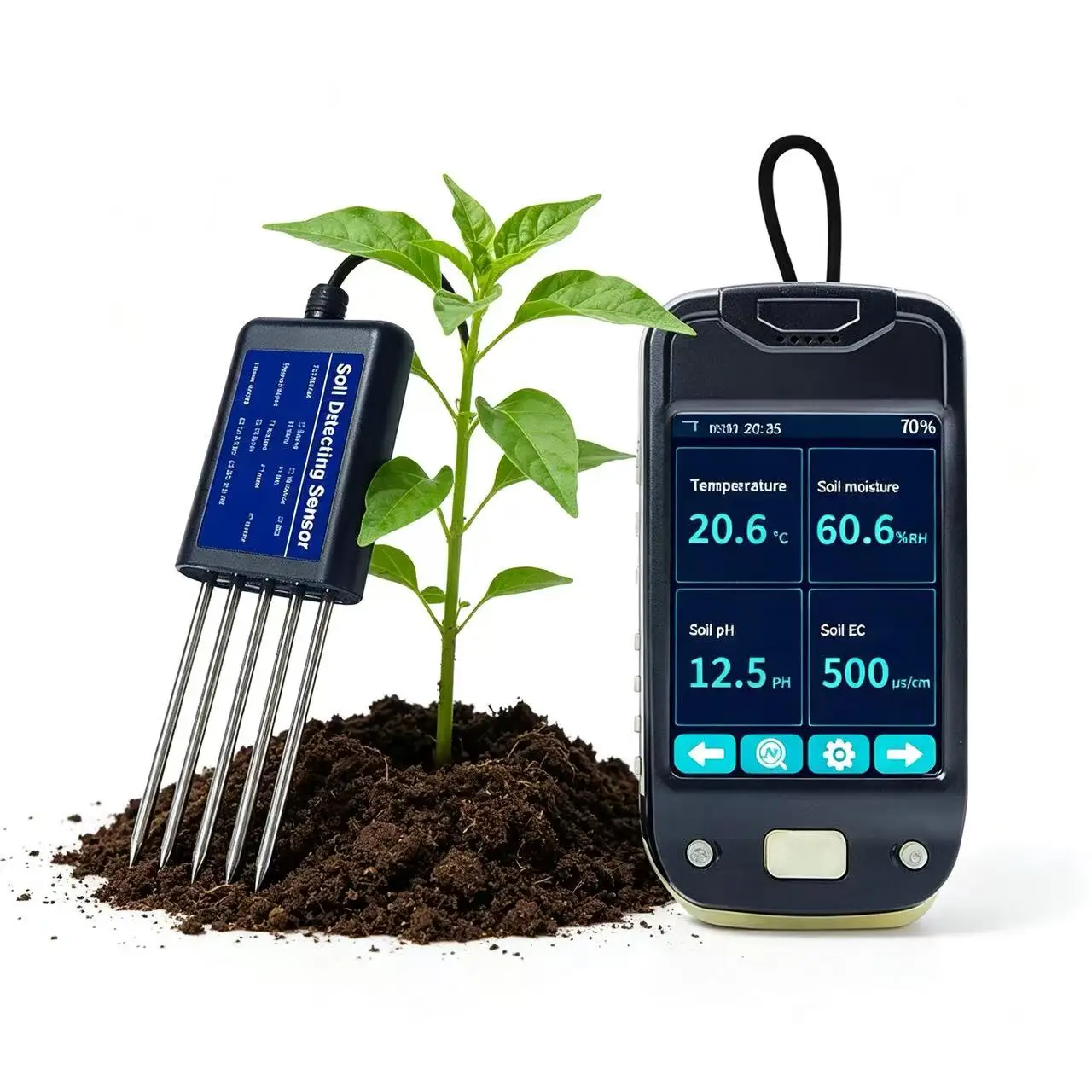 Smart 7 in 1 Soil Sensor Kit Digital Display Soil Moisture pH NPK EC Tester for Indoor Plants Care