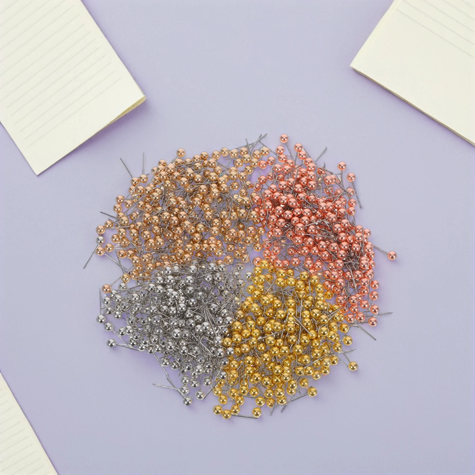 

800Pcs Plastic Round Push Pins Ball Head Colorful Thumbtacks for Cork Board Bulletin Board Maps Photos Office Home School