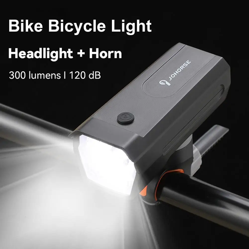 

2-in-1 Bike Flashlight Horn 1200mAh LED Front Light USB Super Cycling Accessories Road MTB Rechargeable Brighteness Waterpr K3R1