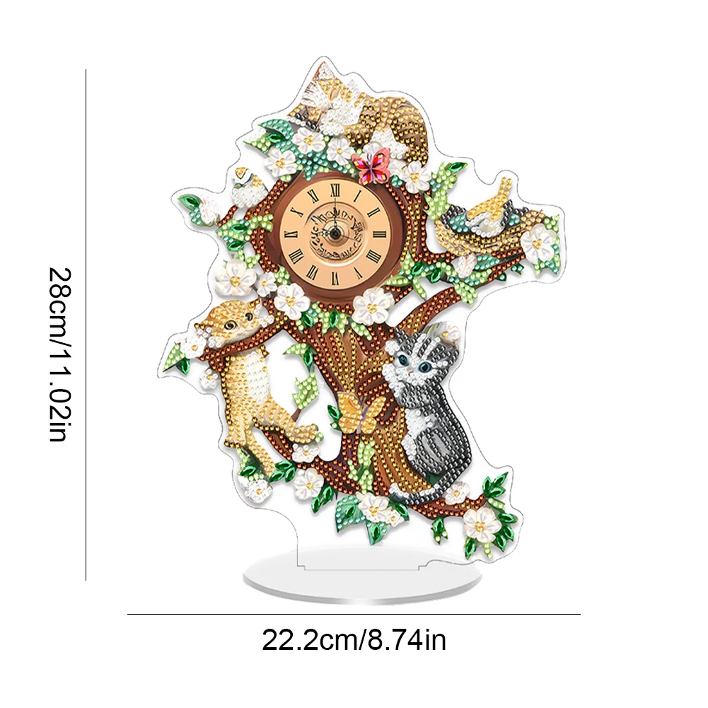 Acrylic Special Shape Flower Bird 5D Diamond Painting Clock Art Craft Diamond Painting Clock Handicraft Diamond Painting Clock - view 6
