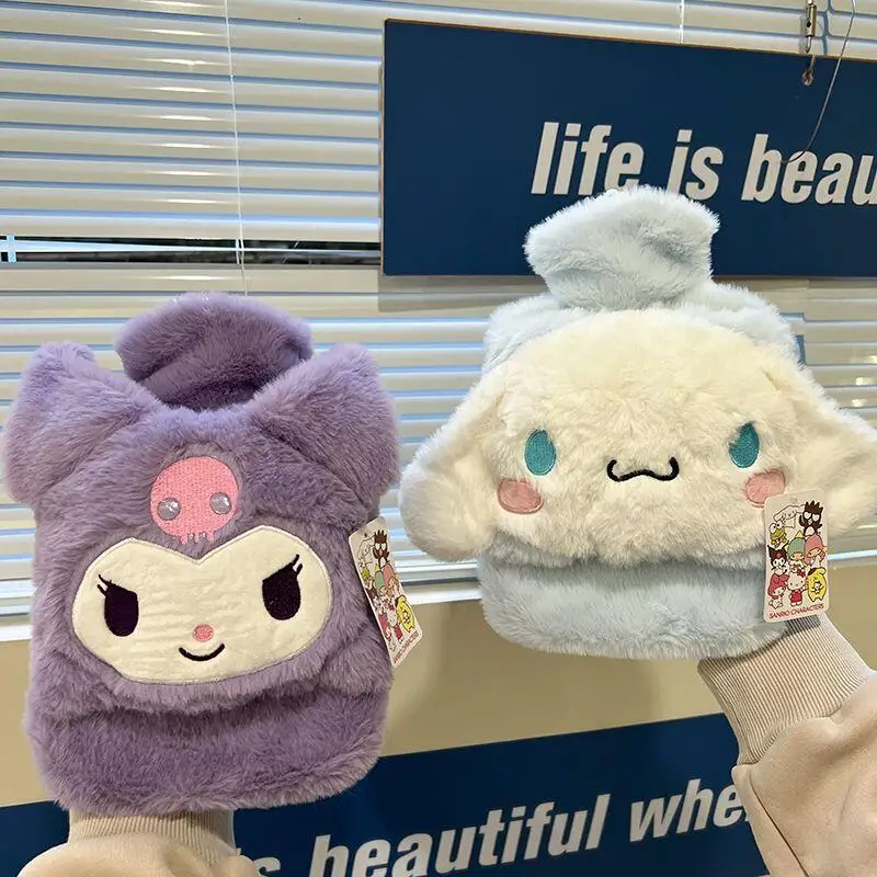 سانريوس Kawaii غطاء زجاجة الماء الساخن مرحبا كيتي فتاة زجاجة الماء الساخن غطاء مخملي جهاز تدفئة محمول بسيط الحلو طباعة الإبداعية #3