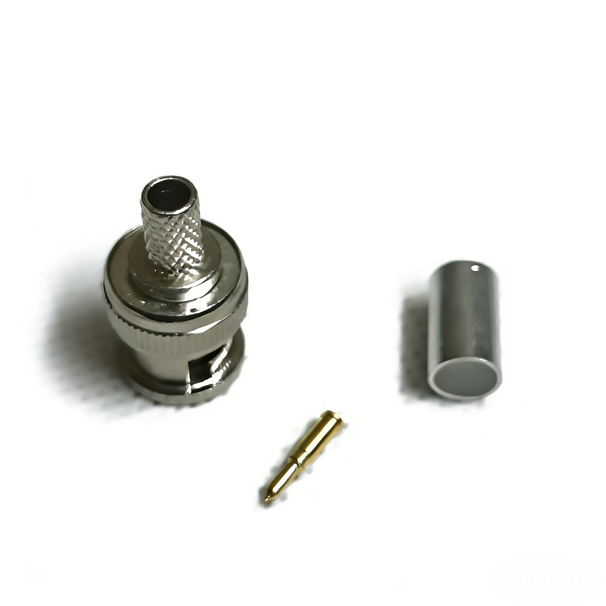 100pcs BNC Male Crimp Plugs for RG59 Coaxial Cable 3-Piece BNC Connector RG59 Male Crimp Connector Plugs for Coaxial Cables
