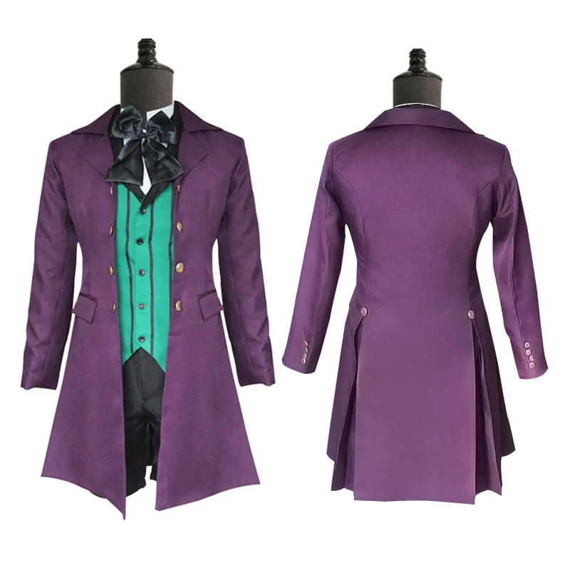Anime Cosplay Costume Alois Trancy Jim Macken Vest Shirt Breeches Ascot Bow Coat Set Outfit Disguise Performance Wear Halloween view 2