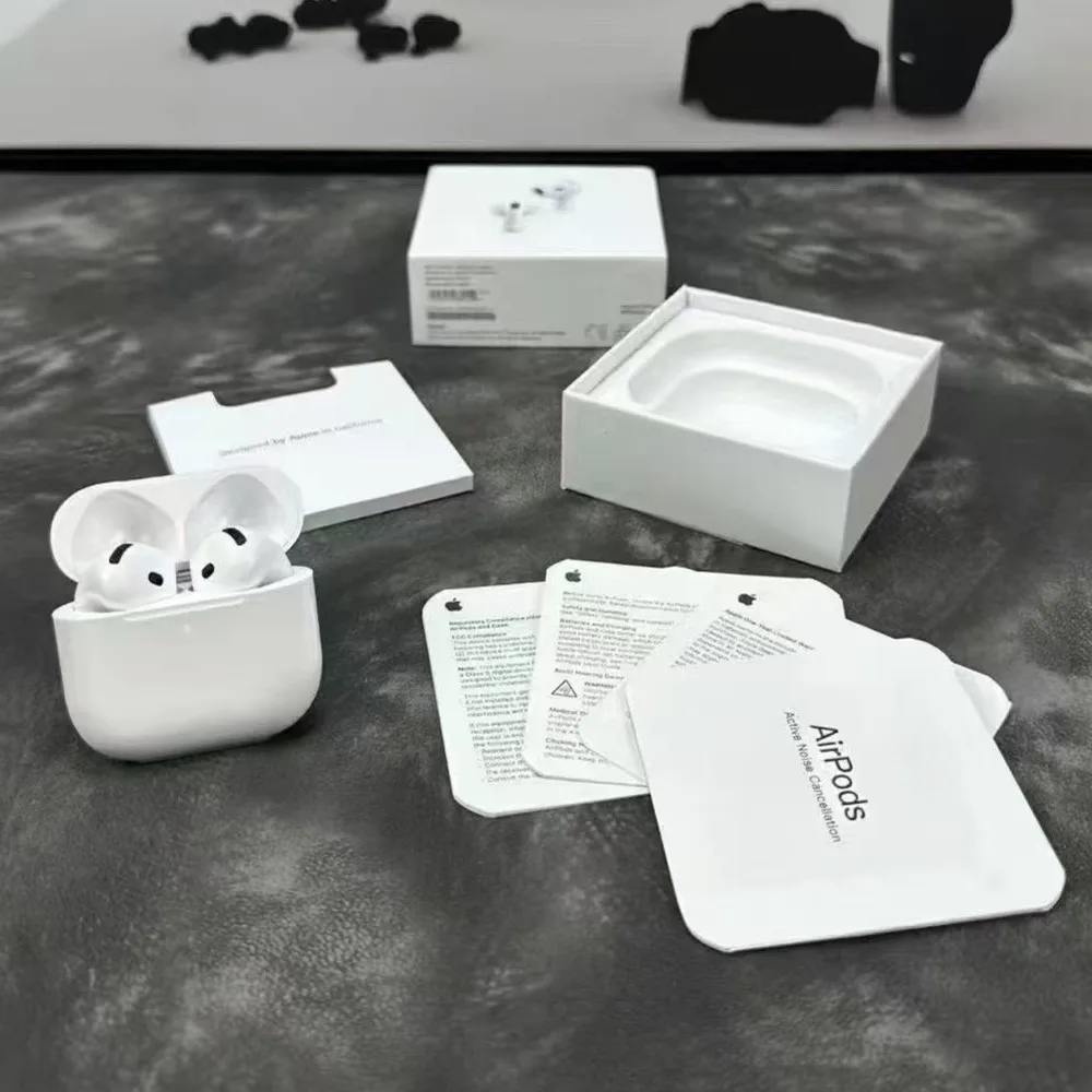 AirPods Pro 2 3 4 سماعة لاسلكية تعمل بالبلوتوث سماعات أذن نشطة إلغاء الضوضاء شفافة الصوت المكاني USB-C علبة شحن لابل
