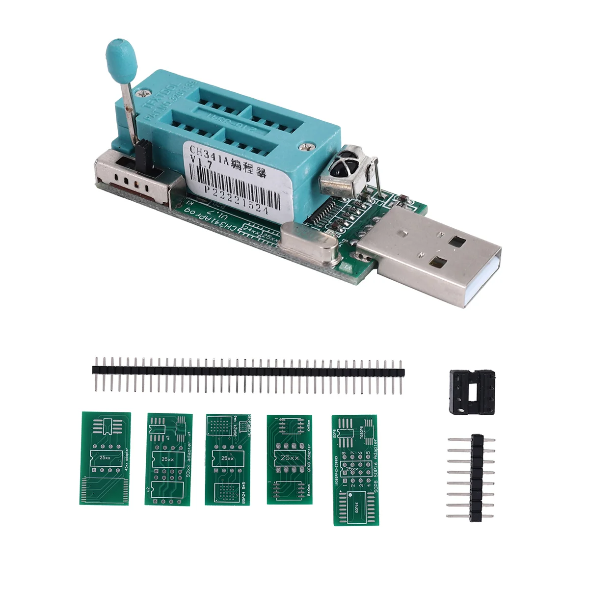 Programmeur de changement de niveau, Ch34l'autorisation, V1.7, 1.8V, W25Q64Fw, W25QogeneFw, Gd25Lq64