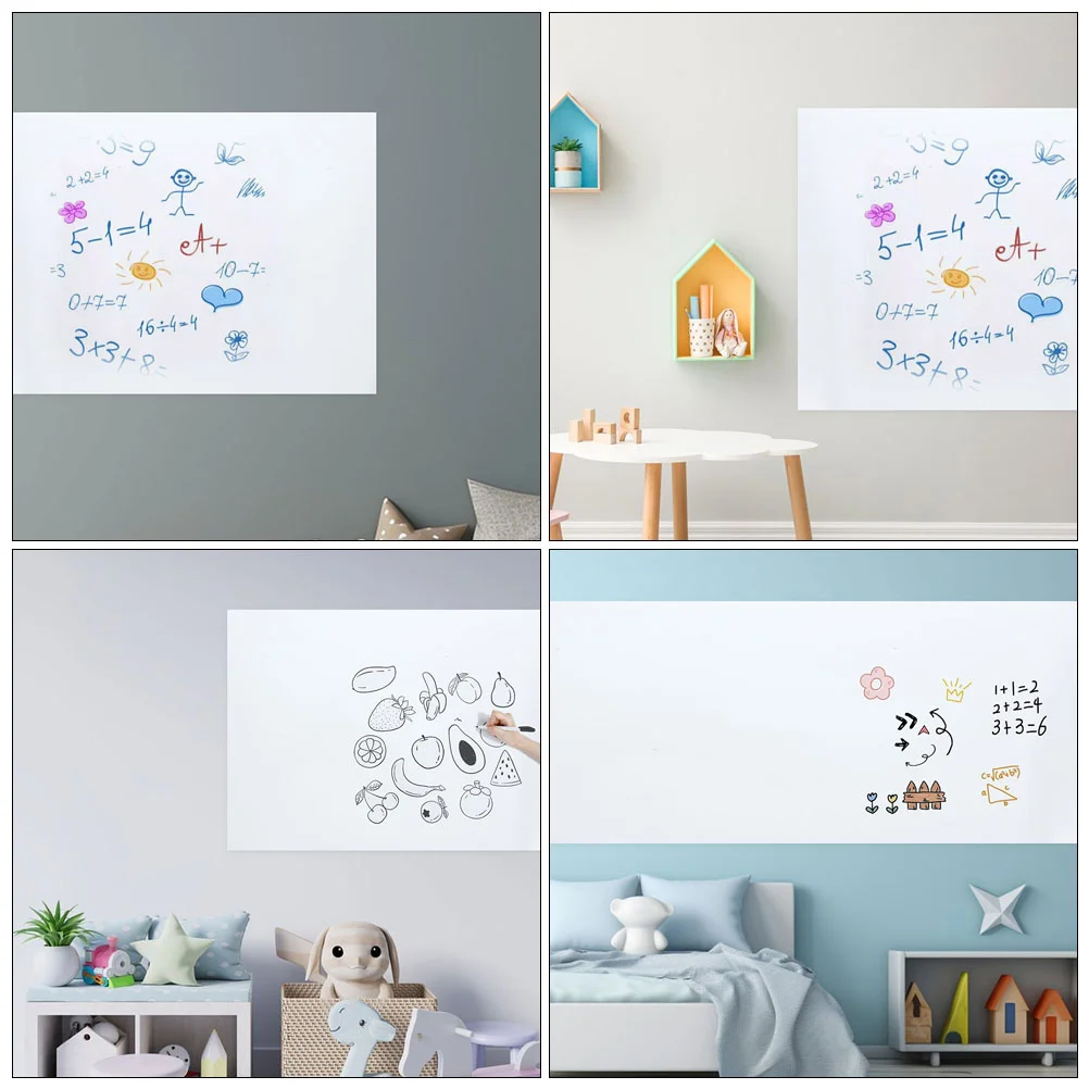 Autocollants Muraux Blancs Effaçables à Sec pour Enfant, Tableau Blanc, Papier de Dessin pour Chambre