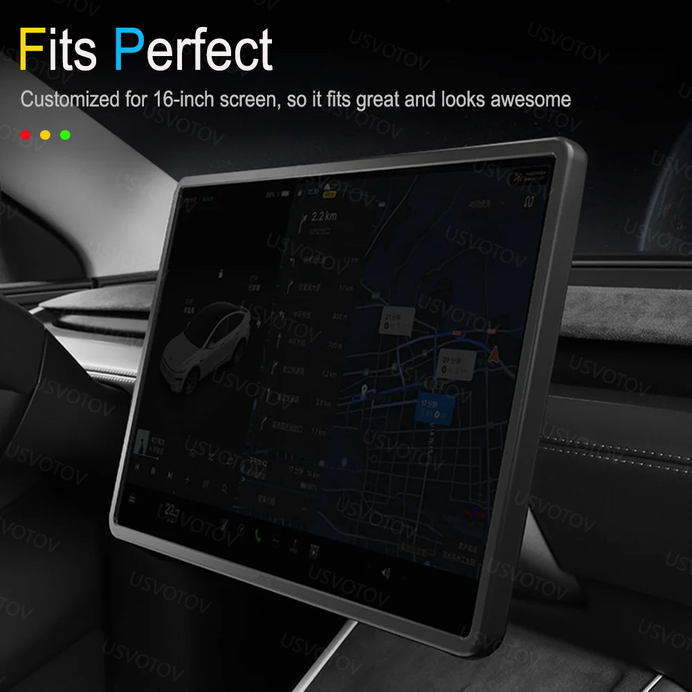 16'' Inch Silicone Screen Edge Protector Frame for Tesla Model Y Premium Juniper Model 3 YL 2026 Center Console Trim Accessories image 5