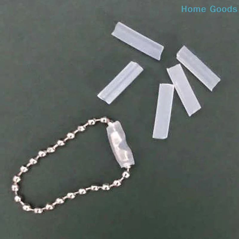 50Pcs Bead Chain Anti-lost Cover Pendant Acrylic Card Chain Falling Off Key Ring Protective Cover To Prevent Falling Bead Chain