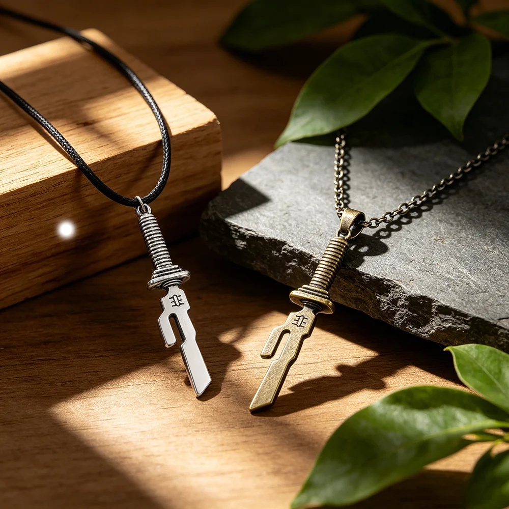 Anime Jujutsu Kaisen Fushiguro Toji Inverted Spear of Heaven Sword Pendant Necklace Cosplay Jewelry
